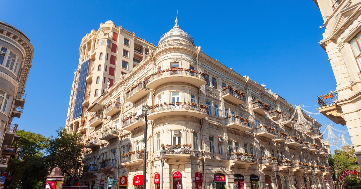 Nizami Street facades in central Baku